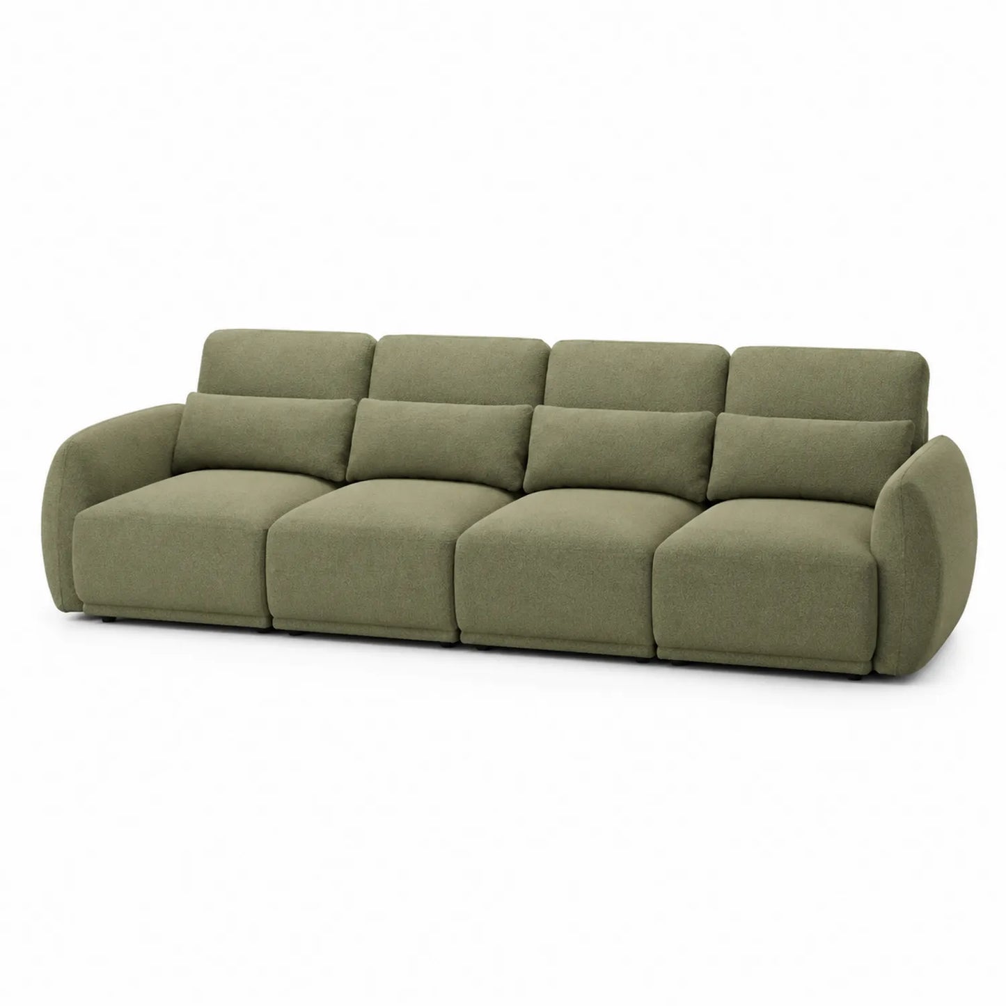 Canapé 4 places en tissu polyester vert
