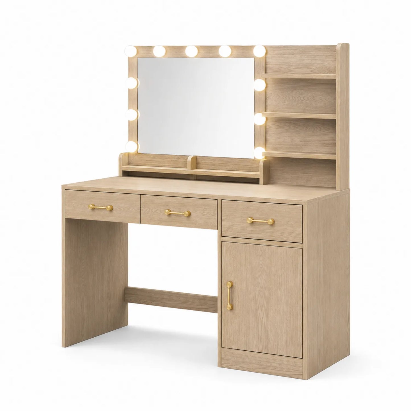 Coiffeuse en bois avec miroir éclairé