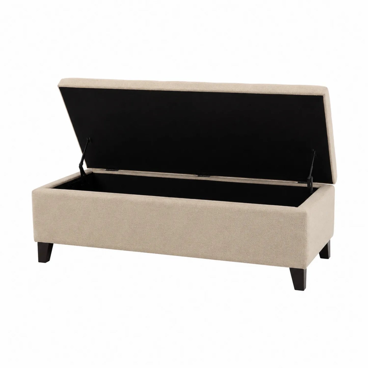 Banc de rangement rectangulaire en tissu polyester beige