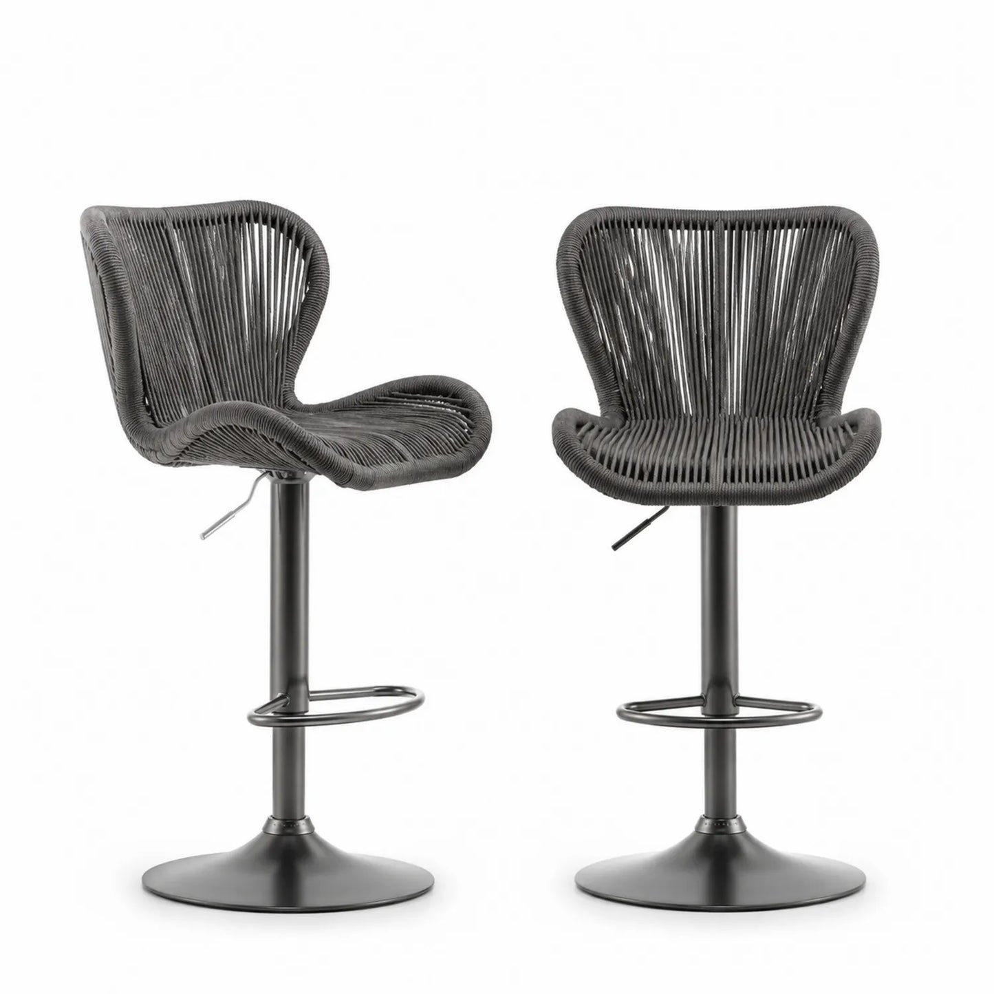 Tabouret de Bar en Polyester et Métal Noir